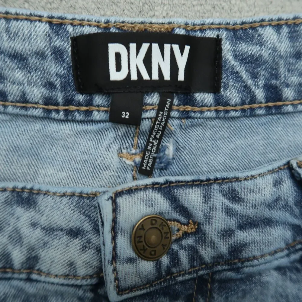 DKNY Jeans Women's Size 32 Blue High-Rise Wide-Leg Denim Pants 30.5